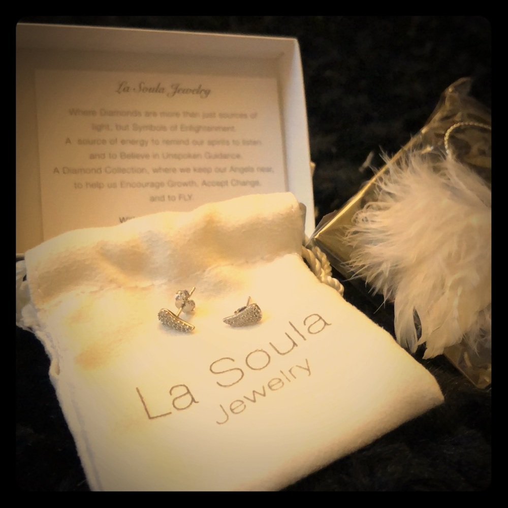 La Soula angel wing earrings